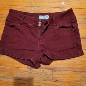 Medium Burgundy Jean Shorts